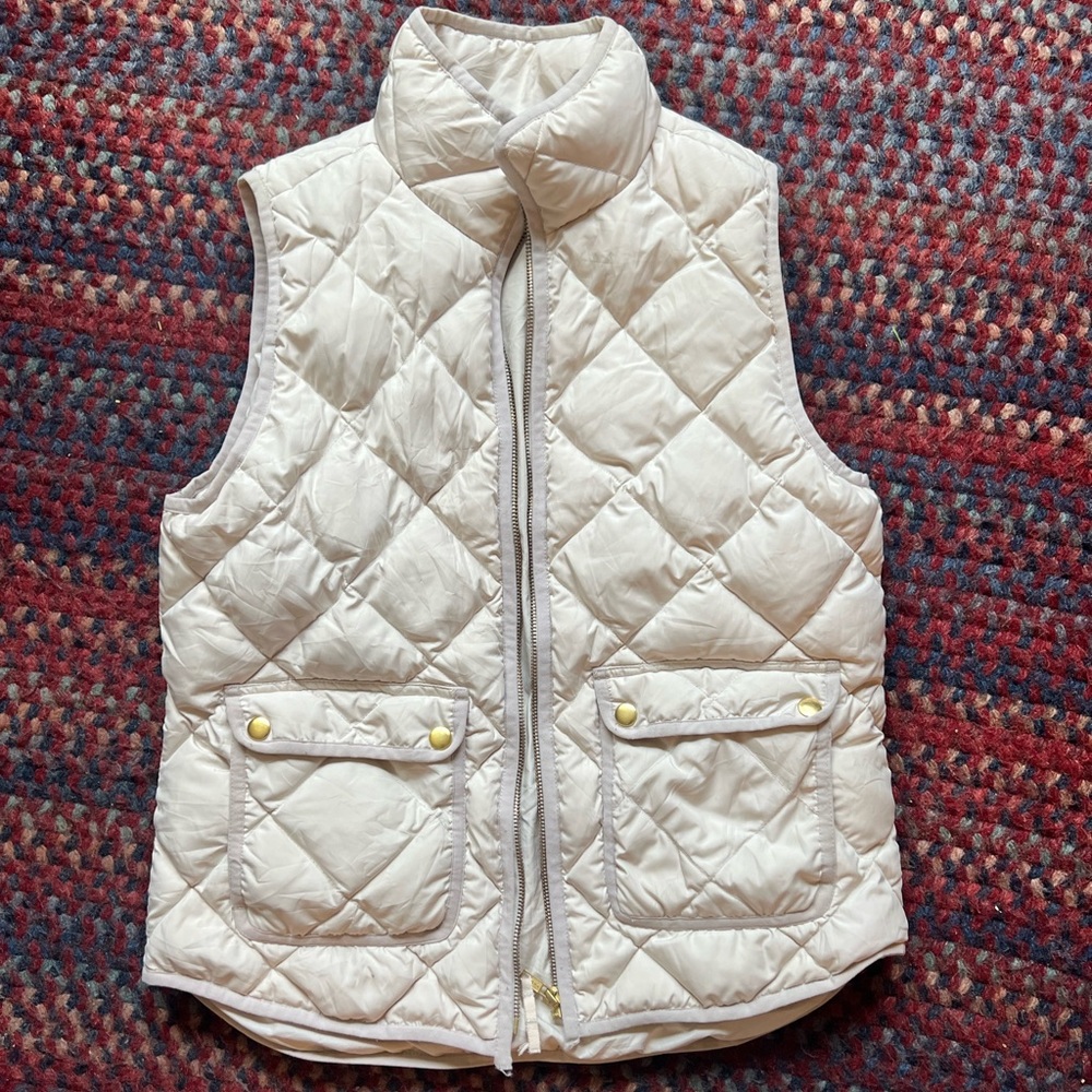 JCREW Cream Down Vest Size Small